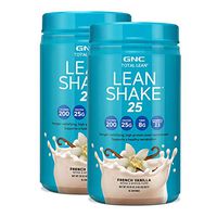 GNC Total Lean Lean Shake 25 Protein Powder - Vanilla, Twin Pack, 16 Servings per Bottle, High-Protein Meal Replacement Shake