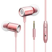 AutumnFall ❤️❤️Clearance 3.5mm Metal Stereo In ear Headphone Headset Super Bass Music Earphone Earbuds (Rose Gold)