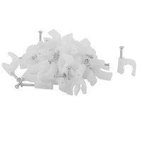 uxcell RJ45 Cat6 Phone Wire Cable Circle Nail Clips 12mm 38pcs White