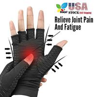 Copper Compression Gloves, STCORPS7 Best Copper Infused Glove Pain Relief and Healing for Arthritis Carpal Tunnel, Computer Typing, and Everyday Wrist Brace Support for Women and Men (M)