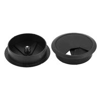 uxcell PC Computer Grommet Cable Tidy Hole Cover Black 80mm Mounting Dia 2pcs