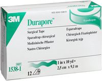 3M Durapore Surgical Tape 1" x 10 yd Box: 12 rolls