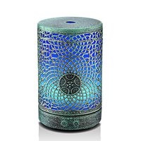 Essential Oil Diffuser 100ml, Metal Oil Diffusers for Essential Oils, Mini Vintage Handcraft Ultrasonic Diffuser Humidifier with Intermittent Mist, Waterless Auto Shut-off for Gifts