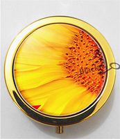 BlackKey Sunflower Pattern 3-Compartment Decorative Pocket Gift Box Case Organizer for Pill, Color 2 -978