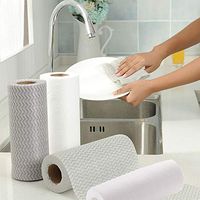Disposable Dish Cleaning Cloth Towels, 4 Rolls-200 Sheets, Household Clean Tissue Paper Tool, Reusable All-Purpose Cleaner Wipes Absorbent Handy Napkin Dishcloth for Kitchen, Bathroom