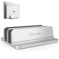 ULBRE Double Vertical Laptop Stand Adjustable 2 Slot Aluminum Desktop Holder for All MacBook/Chromebook/Surface/Dell/iPad/Samsung/HP/Lenovo/Air and Gaming Laptops Up to 17.5 Inches