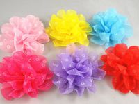 12pcs Organza Printed Circular Large Flower Appliques Craft DIY Pick Color (Mix)