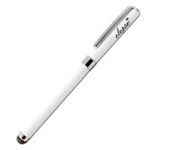 ELEGANI 2 in 1 Dual Function Conductive Microfiber Fabric Capacitive Stylus Rollerball Ink Pen (WHITE)