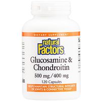 Natural Factors - Glucosamine & Chondroitin, Supports Joint Mobility & Connective Tissue Health, Gluten Free & Non-GMO, 120 Capsules