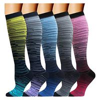 Copper Compression Socks For Men & Women(5 Pairs)- Best For Running,Athletic,Medical,Pregnancy and Travel -15-20mmHg (Large/X-Large, A - Color 4)