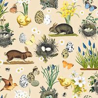Ambiente Easter Time Cream, Paper Lunch Napkins, Pack of 20, 6.5" x 6.5"