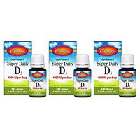 Carlson - Super Daily D3, 4000 IU (100 mcg) per Drop, Heart & Immune Health, Liquid Vitamin D3, Unflavored, 365 Drops (3 Pack)