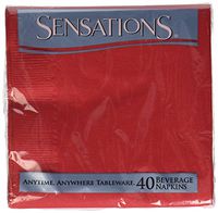 Sensations Beverage Napkin Red, 40 ct