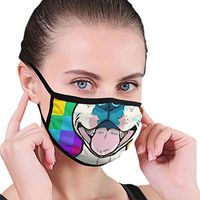 YOFFYO Checkerboard Paiting Pitbull Dog Smile Anti-Dust Earloop Mouth Cover for Women Men, Pollen Skate Climbing Half Face Mouth Cover - Mouth-Muffle