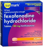 Sunmark Fexofenadine Hydrochloride, 180 mg Tablets - 70 Tablets, Pack of 2