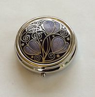 Pill Box (Large Size) in a Celtic Swirls Design in Purple