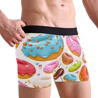 WXLIFE Cute Colorful Donut Pattern Boxer Briefs Men's Underwear for Men Boy