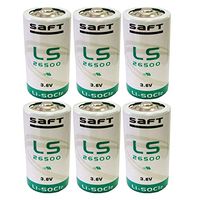 6x SAFT LS26500 C Size 3.6V Lithium Battery for Fleet Monitoring, Tracking Devices for Hunting Dogs, Carbon Monoxide Detectors, Intrusion Sensors, Invisible Fencing,Smart Utility Metering
