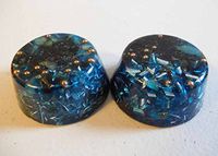 2 Transparent Blue Small Tower Buster Crystal Orgone Generator Energy Accumulator 528Hz/7.83Hz/Advance Harmonics Many Beautiful Ingredients and Colors!! (Transparent Blue)