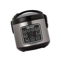 Digital Cool-Touch Rice Grain Cooker and Food Steamer, Stainless, 8 Cup, Silver (New Version)