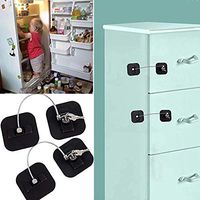 Nesee 2pc Fridge Lock,Refrigerator Lock with Keys, Freezer Lock and Child Safety Cabinet Lock with Strong Adhesive