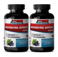 Brain Booster Memory - RESVERATROL Supreme 1200mg - Resveratrol Extra - 2 Bottles 120 Capsules