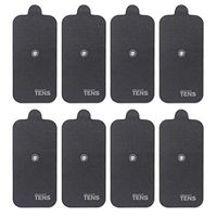 Discount TENS, Compex Easy Snap Compatible TENS Electrodes, 8 Premium Replacement Pads for Compex TENS Units. (2 inch x 4 inch)