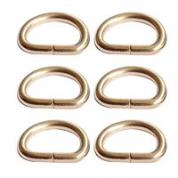 50 Pcs 13.5mm Inner Width Metal D Shaped Ring Bag Handbag Purse Belt Buckle Ring Loop for Bag Strap Gold