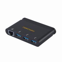 CableCreation 3 Port USB-C to USB 3.0 Portable Data Hub with 10/100/1000Mbps Network Etherne Port Adapter, Compatible with MacBook Pro 2019, iPad Pro2018, Chromebook Pixel, Dell XPS 13/15, Black
