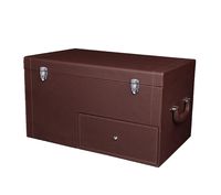 MQYH@ Car Trunk Organizer for Suv Truck - Auto Durable Multi-Function Cargo Storage - Non Slip Bottom Strips to Prevent Sliding Secure Tote with Lock Red, Brown, Black, Brown, M