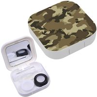 Portable Contact Lens Case Box Travel Kit Mirror + Bottle + Tweezers Container Holder [ Pattern Design ]