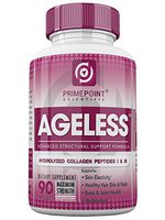 Ageless Hydrolyzed Collagen Peptides Capsules: Best Powdered Protein Formula Type 1 & Type 3, Vital for Improved Skin Elasticity, Hair, Skin & Nails, Bone and Joint Health, Faster Metabolism 90