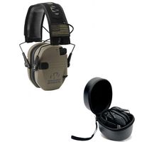 Walkers Razor Slim Electronic Shooting Hearing Protection Muff (Sound Amplification and Suppression) with Protective Case, FDE Patriot