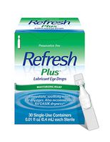 Refresh Plus Lubricant Eye Drops, 30 Single-Use Containers, 0.01 fl oz (0.4mL) Each Sterile