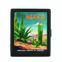 Mexico Retro Cactus Poster Metal Cigarette Case Holder Box D-530