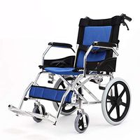 Qnlly Manual Wheelchair Folding Lightweight Aluminum Portable Handicapped Hand Pushing Wheelchair, Table Umbrella Setting
