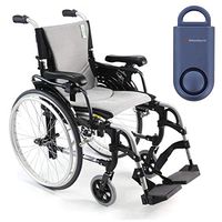 Karman S-Ergo 305 Ultra Lightweight Ergonomic Wheelchair | Adjustable Seat Height | Seat Size 16" X 17" | Frame Color Pearl Silver & Free 130 dB Matte Blue Personal Safety Alarm/Siren!