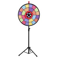 WinSpin 24" Floor Stand Editable Color Prize Wheel 2 Circles 2 Pointers Spinning Game Tradeshow Carnival