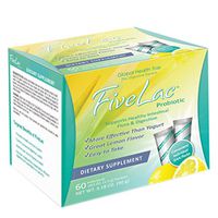 Global Health Trax FiveLac Probiotic Dietary Supplement, Lemon 60 packets