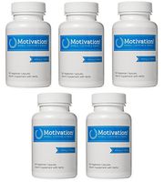 Motivation!: Herbal Caffeine + Energy Vitamin Supplement (W/ 200mg of Herbal Caffeine, Ginseng, Green Tea, Guarana & More, 100 V-pills) (Pack of 5)