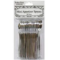 Perfect Party Mini Spoons Party Plastic Silver Pack of 40