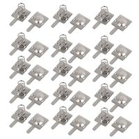 uxcell 15 Pcs Metal AA Battery Spring Contacting Plate Silver Tone