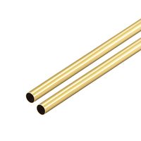 uxcell Brass Round Tube 300mm Length 5.5mm OD 0.2mm Wall Thickness Seamless Straight Pipe Tubing 2 Pcs