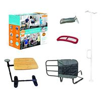 Stander 5 Piece Fall Prevention Kit - All in one Kit Includes Extendable Bed Rail, Chair Handle & Swivel Tray Table, Tension Mounted Grab Bar, Auto Grab Bar & Standing Handle