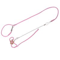 Adjustable Nylon Harness Vest and Leash Set Lead for Pet Dwarf Hamster Gerbil Rat Mouse Ferret Chinchilla Ferret Squirrel Small Animal Walking Toy (Pink)