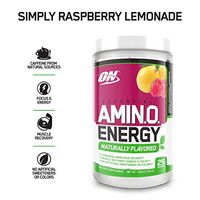 OPTIMUM NUTRITION Naturally Flavored Essential Amino Energy, Simply Raspberry Lemonade, Keto Friendly Preworkout and Essential Amino Acids with Green Tea and Green Coffee Extract, 7.94 Ounce (1 Count)