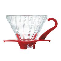 Hario V60 Glass Coffee Dripper, Size 01, Red
