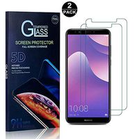 Tempered Glass Screen Protector Compatible with Huawei Y7 2018 / Huawei Honor 7C, UNEXTATI Screen Protector Film, HD Clear Tempered Glass Film for Huawei Y7 2018 / Huawei Honor 7C, 2 Pack