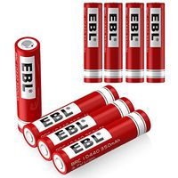EBL 10440 Li-ion Rechargeable Batteries 3.7V 350mAh for LED Flashlight Torch, 8 Pack