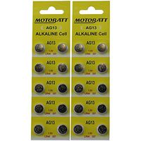 MotoBatt 20 LR44 AG13 A76 357 357A 303 SP76 L1154 SR44W 157 4276 PX76A RW82 EPX76 G13 Alkaline Battery